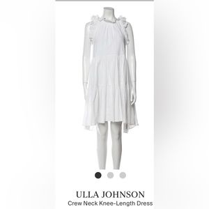 Ulla Johnson white ruffle collar dress. Size 6.